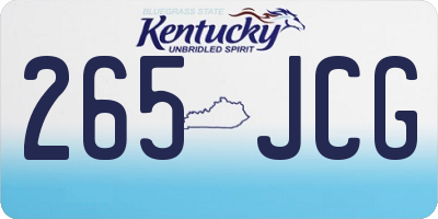 KY license plate 265JCG