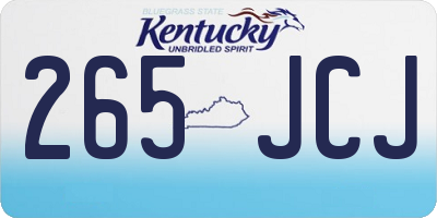 KY license plate 265JCJ