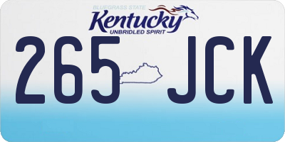 KY license plate 265JCK