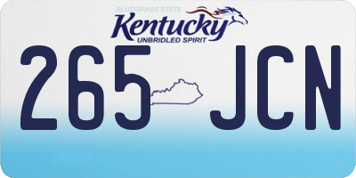 KY license plate 265JCN