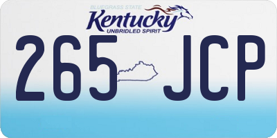 KY license plate 265JCP