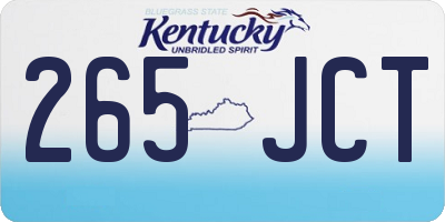 KY license plate 265JCT