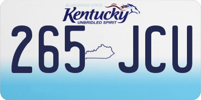 KY license plate 265JCU