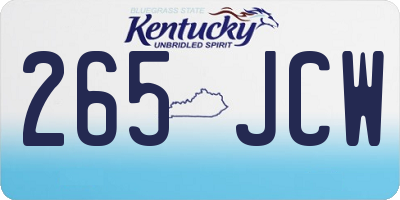 KY license plate 265JCW