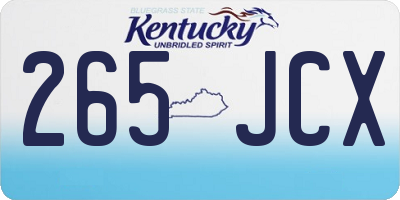 KY license plate 265JCX