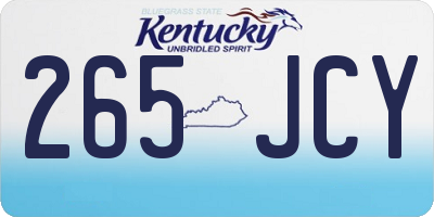 KY license plate 265JCY