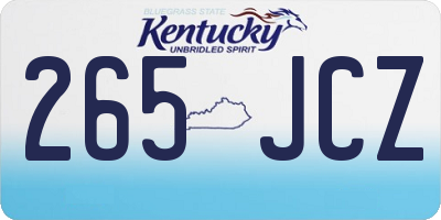 KY license plate 265JCZ