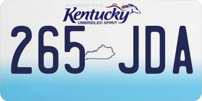 KY license plate 265JDA