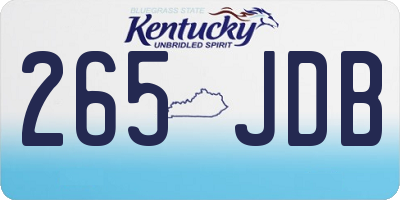 KY license plate 265JDB