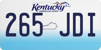KY license plate 265JDI
