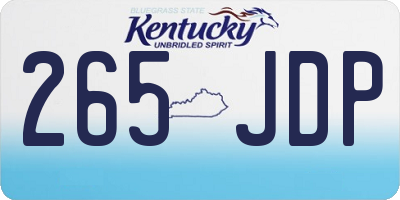 KY license plate 265JDP