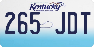 KY license plate 265JDT