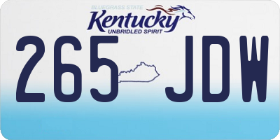 KY license plate 265JDW