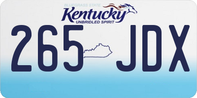 KY license plate 265JDX