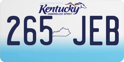KY license plate 265JEB