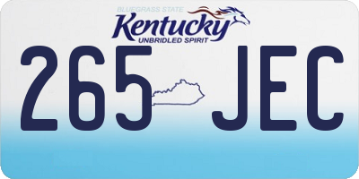KY license plate 265JEC