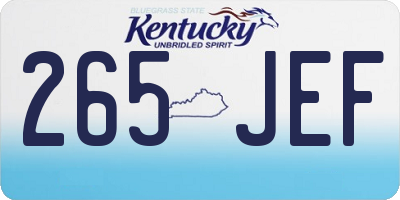 KY license plate 265JEF