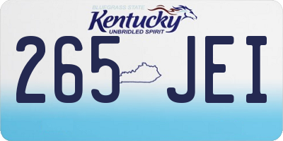 KY license plate 265JEI