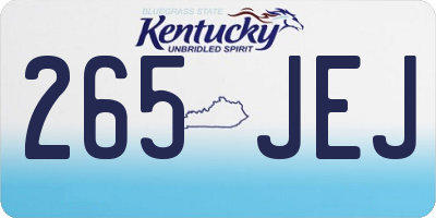 KY license plate 265JEJ