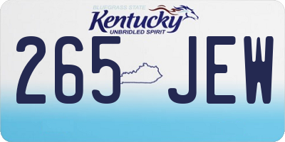 KY license plate 265JEW