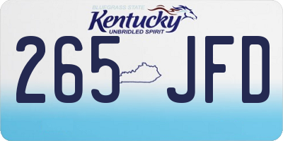 KY license plate 265JFD