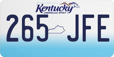 KY license plate 265JFE