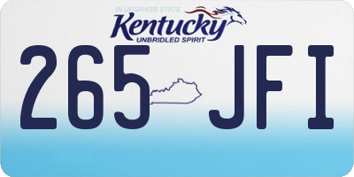 KY license plate 265JFI
