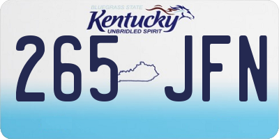 KY license plate 265JFN