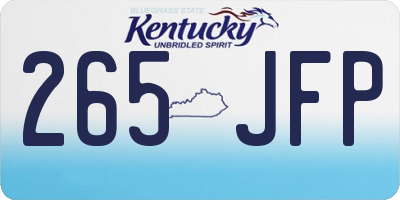 KY license plate 265JFP