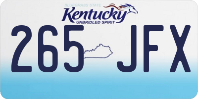 KY license plate 265JFX