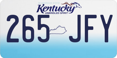 KY license plate 265JFY