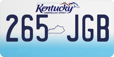KY license plate 265JGB