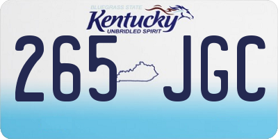 KY license plate 265JGC