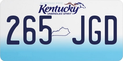 KY license plate 265JGD
