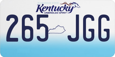 KY license plate 265JGG