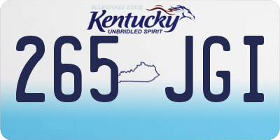 KY license plate 265JGI