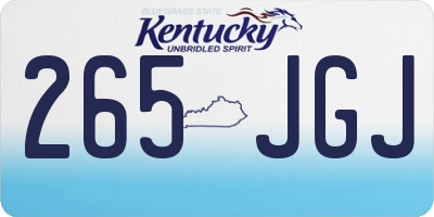 KY license plate 265JGJ