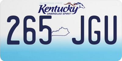 KY license plate 265JGU