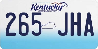 KY license plate 265JHA