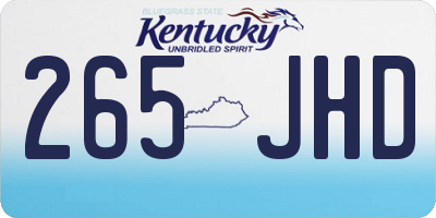 KY license plate 265JHD