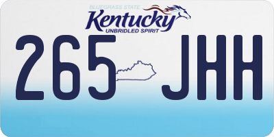KY license plate 265JHH