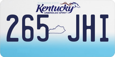 KY license plate 265JHI