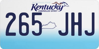 KY license plate 265JHJ