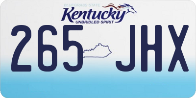 KY license plate 265JHX
