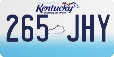 KY license plate 265JHY