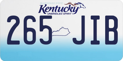 KY license plate 265JIB