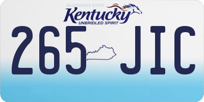 KY license plate 265JIC