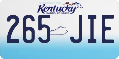 KY license plate 265JIE
