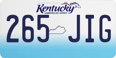 KY license plate 265JIG