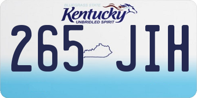 KY license plate 265JIH